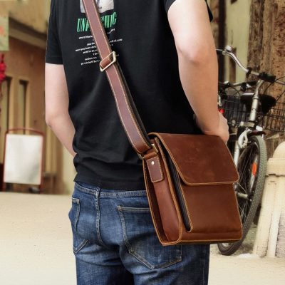 Túi Đeo Chéo Dáng Đứng Da Bò Sáp Thời Trang 9201