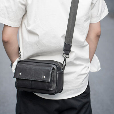 túi da bò đeo chéo dáng ngang 6112