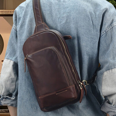 Túi Đeo Chéo Ngực Da Bò Cao Cấp 6735 | Nhỏ Gọn, Sang Trọng & Tiện Lợi