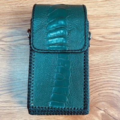 Bao Da Điện Thoại Đeo Thắt Lưng 2  Da Đà Điểu Cao Cấp DDXN140 - Sang Trọng, Độc Đáo và Tiện Dụng Cho Mọi Dòng Máy