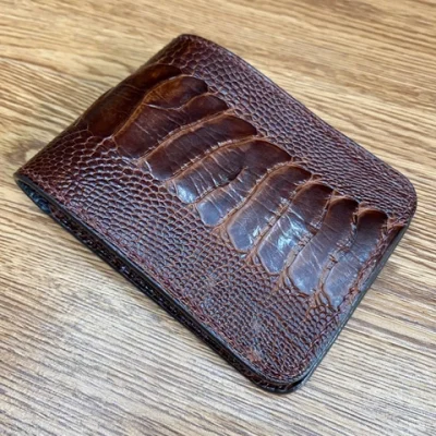 Ví Da Đà Điểu Handmade Cao Cấp VDD16 - Nhỏ Gọn, Thời Trang, Đẳng Cấp Handmade