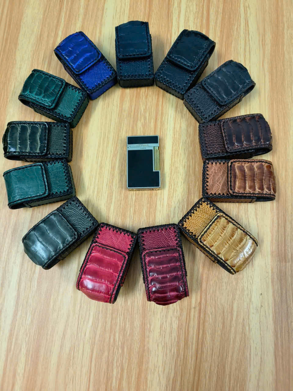 Bao Da Đựng Zippo Handmade Da Chân Đà Điểu ZP001