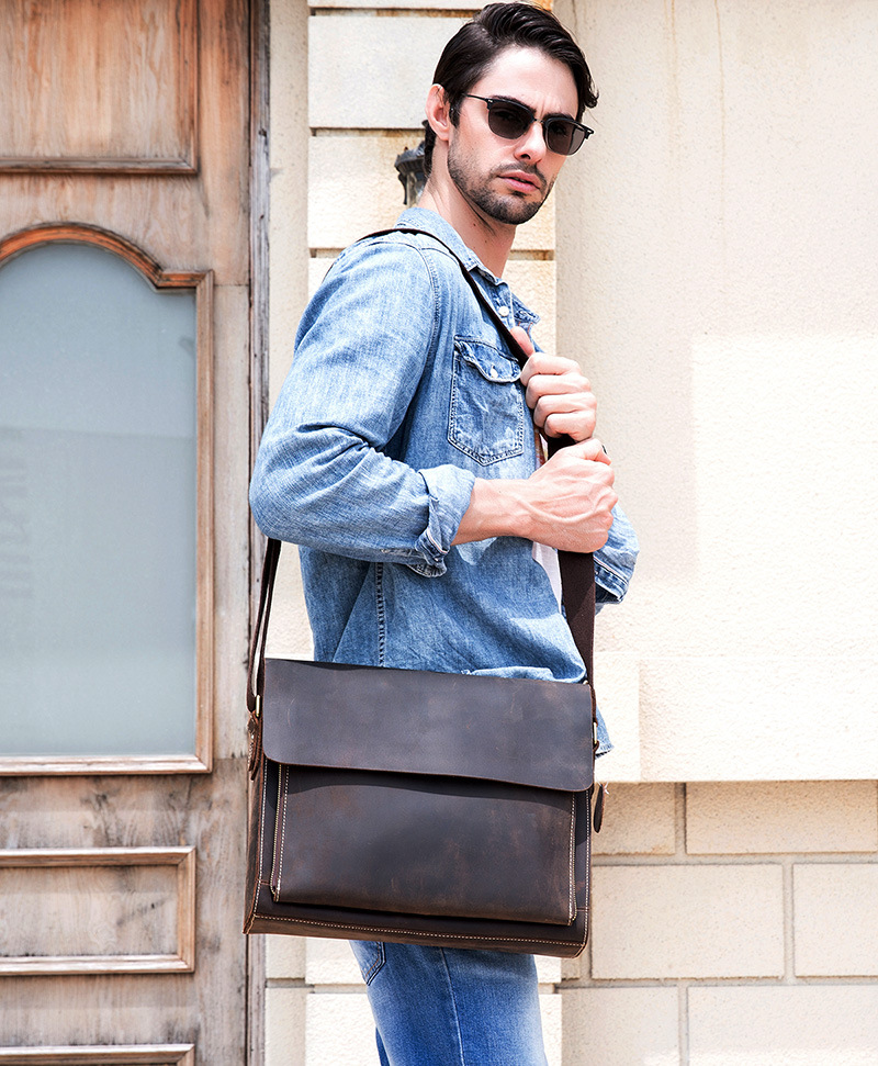 Túi Laptop Da Sáp Đeo Chéo Doanh Nhân 3551- Sang Trọng, Bền Bỉ, Đa Năng