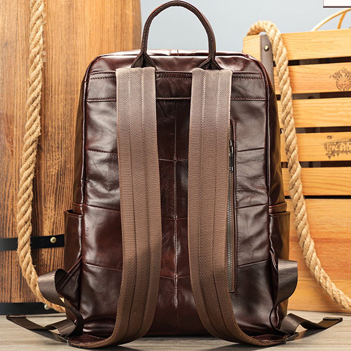 Ba Lô Da Đen Thật Cao Cấp 9197 - Thời Trang, Bền Bỉ, Đa Năng - Ảnh 25