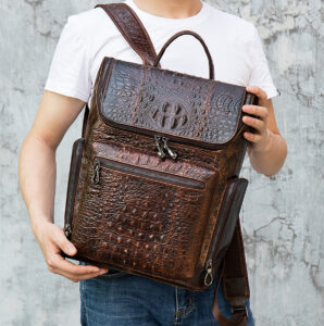 Ba Lô Da Bò Dập Vân Cá Sấu Cao Cấp 7331- Sang Trọng, Bền Bỉ, Đa Năng