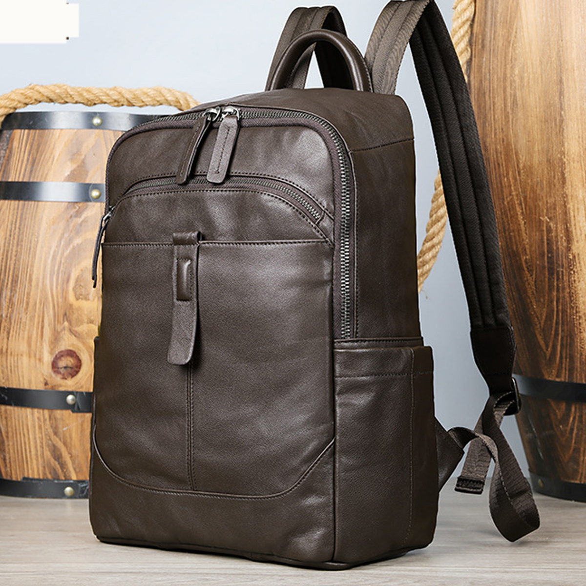 Ba Lô Da Đen Thật Cao Cấp 9197 - Thời Trang, Bền Bỉ, Đa Năng - Ảnh 22