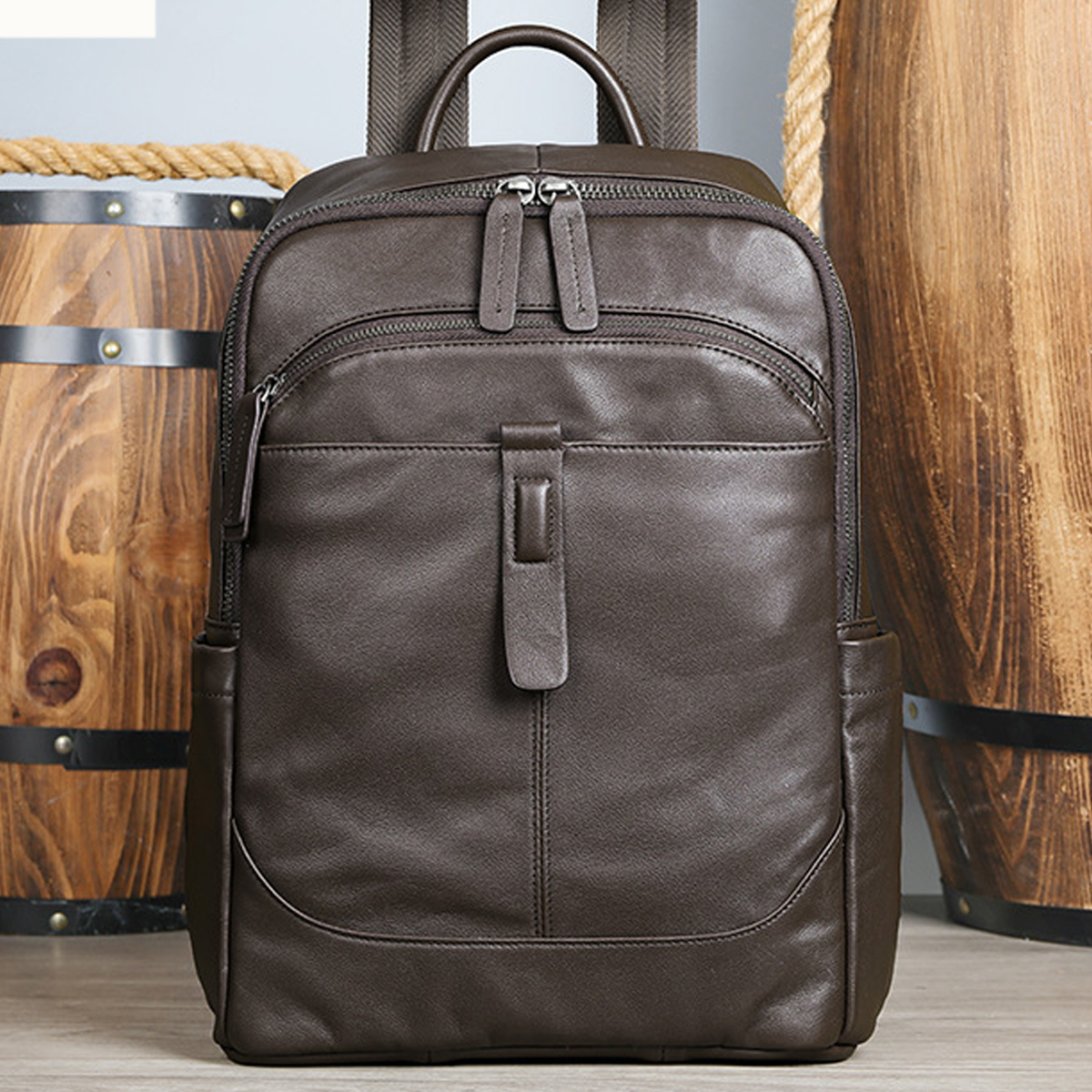 Ba Lô Da Đen Thật Cao Cấp 9197 - Thời Trang, Bền Bỉ, Đa Năng - Ảnh 21