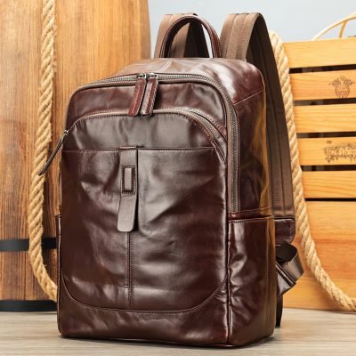 Ba Lô Da Đen Thật Cao Cấp 9197 - Thời Trang, Bền Bỉ, Đa Năng