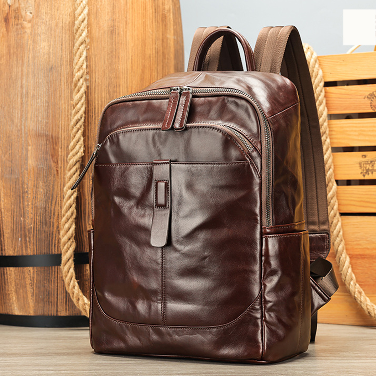 Ba Lô Da Đen Thật Cao Cấp 9197 - Thời Trang, Bền Bỉ, Đa Năng - Ảnh 18