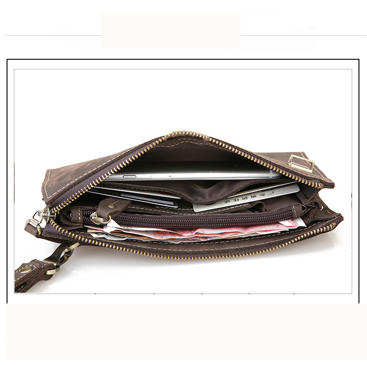 CLUTCH CẦM TAY NAM Da Bò Cao Cấp CL1000 – Tinh Tế, Sang Trọng Màu Nâu - Ảnh 7