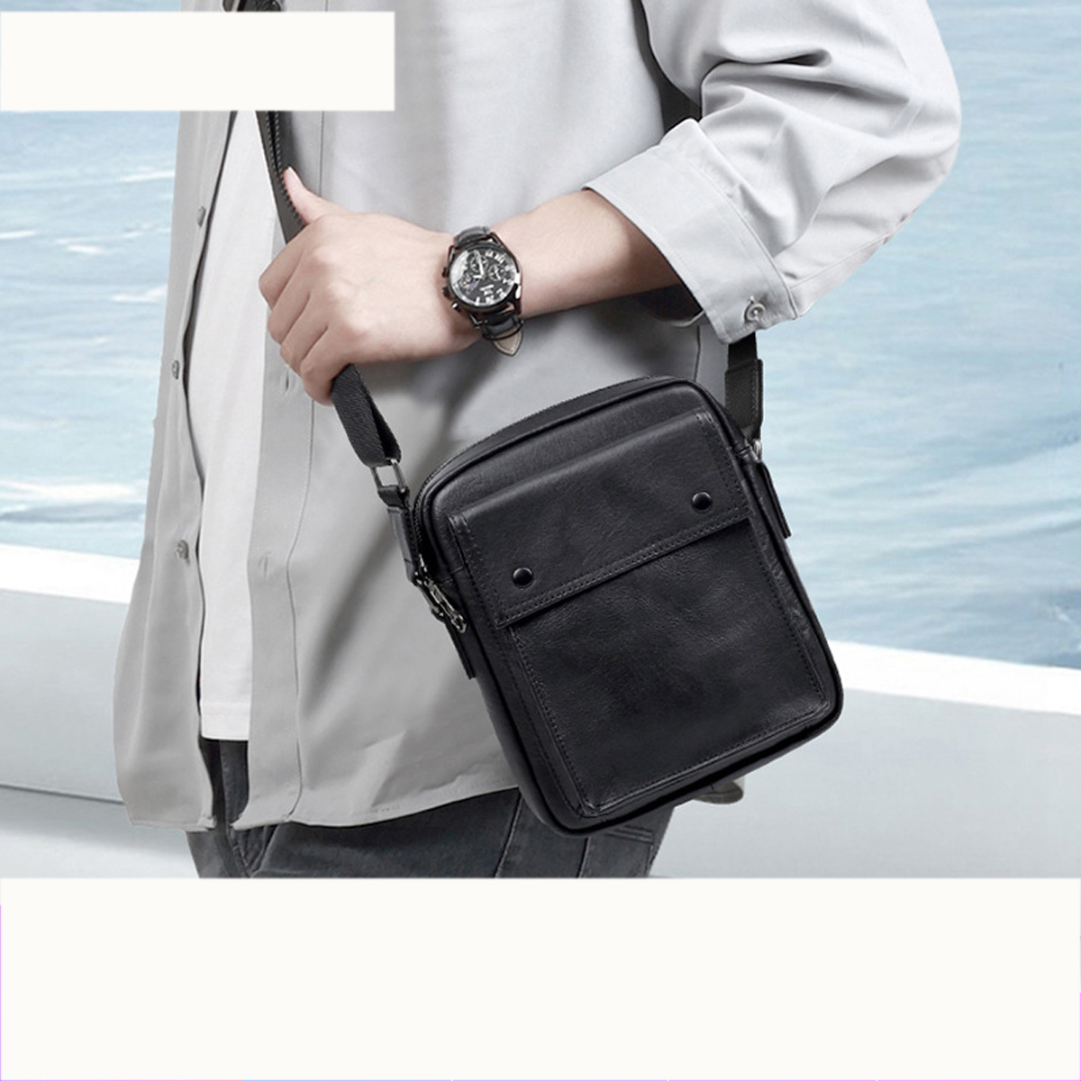 Túi Đeo Chéo Da Bò Cao Cấp SE9887: Thiết kế Gọn gàng, Chất lượng Thủ công Tuyệt đỉnh - Ảnh 7