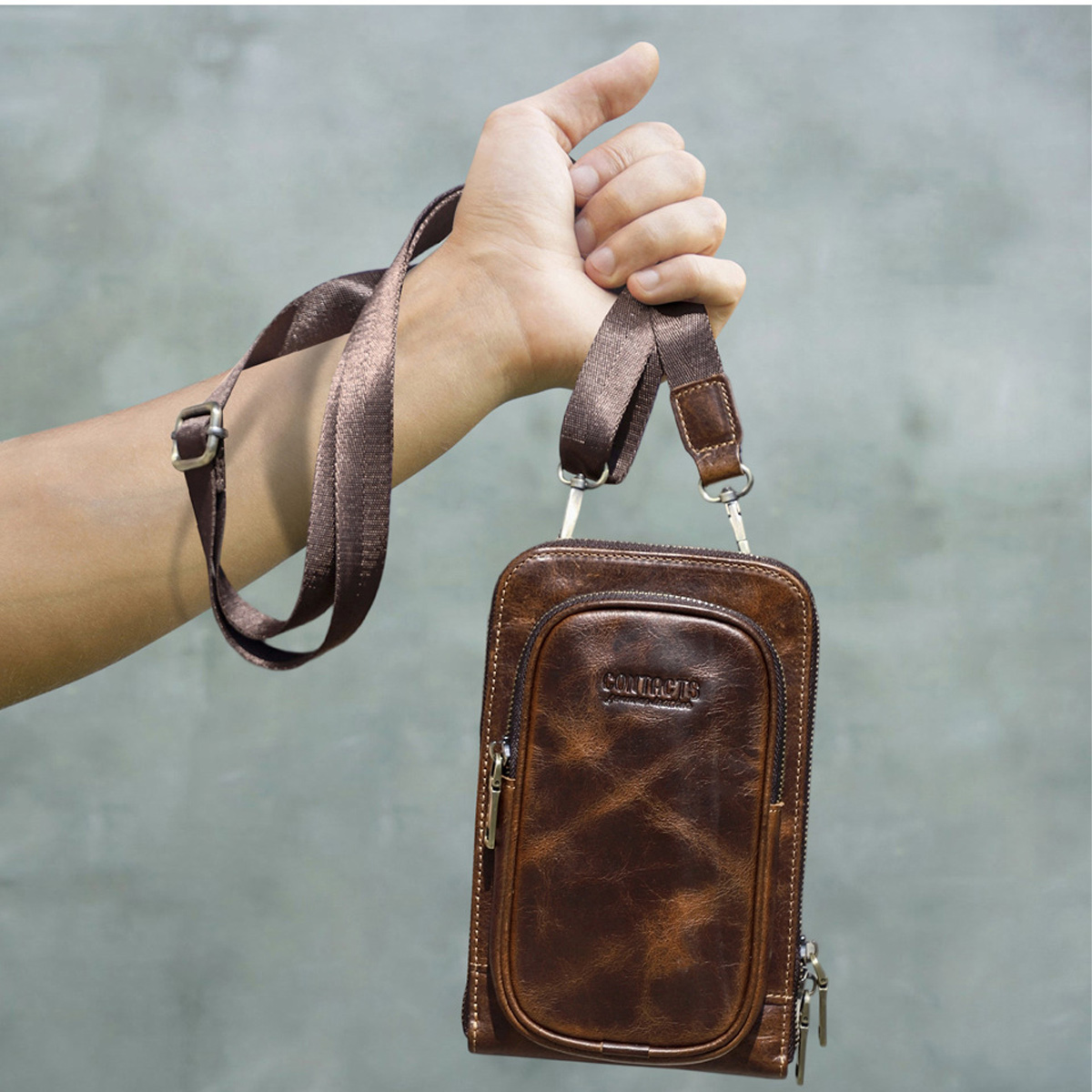 TÚI ĐEO CHÉO DA BÒ SÁP CAO CẤP MB340 - Ảnh 2