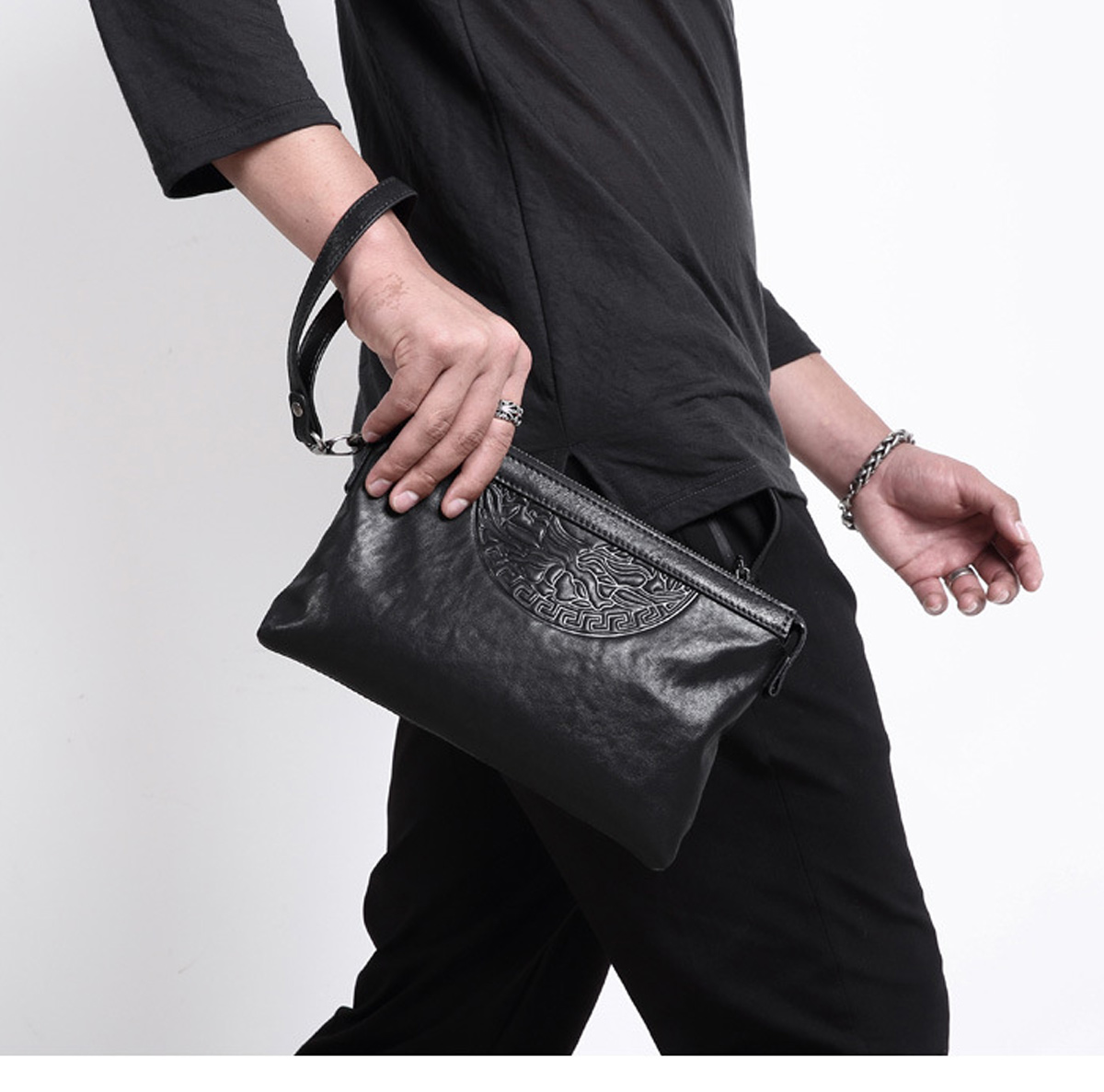 Clutch Cầm Tay Nam SE8014-11: Da Bò Cao Cấp, Thiết kế Gọn nhẹ Thanh Lịch - Ảnh 9