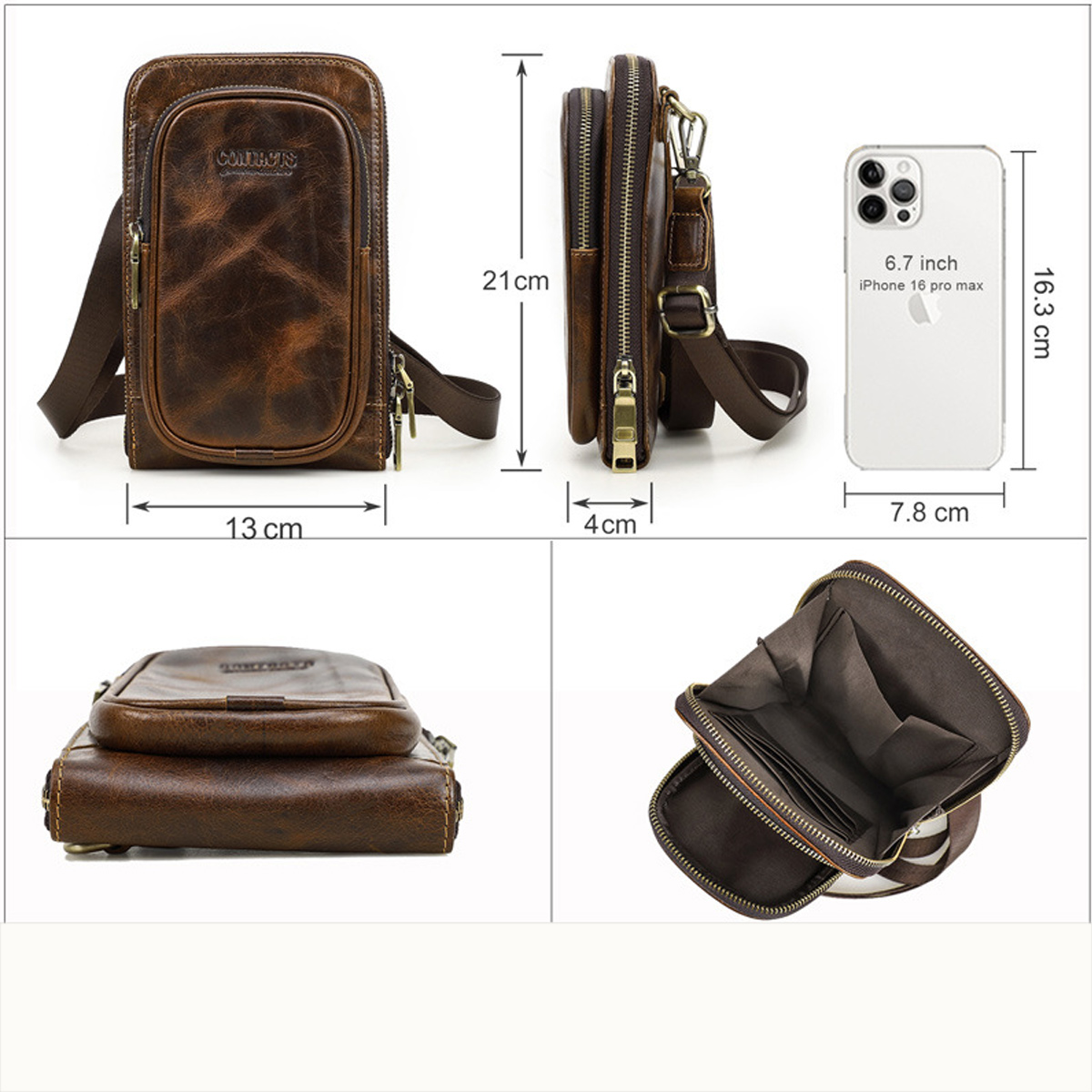 TÚI ĐEO CHÉO DA BÒ SÁP CAO CẤP MB340 - Ảnh 11