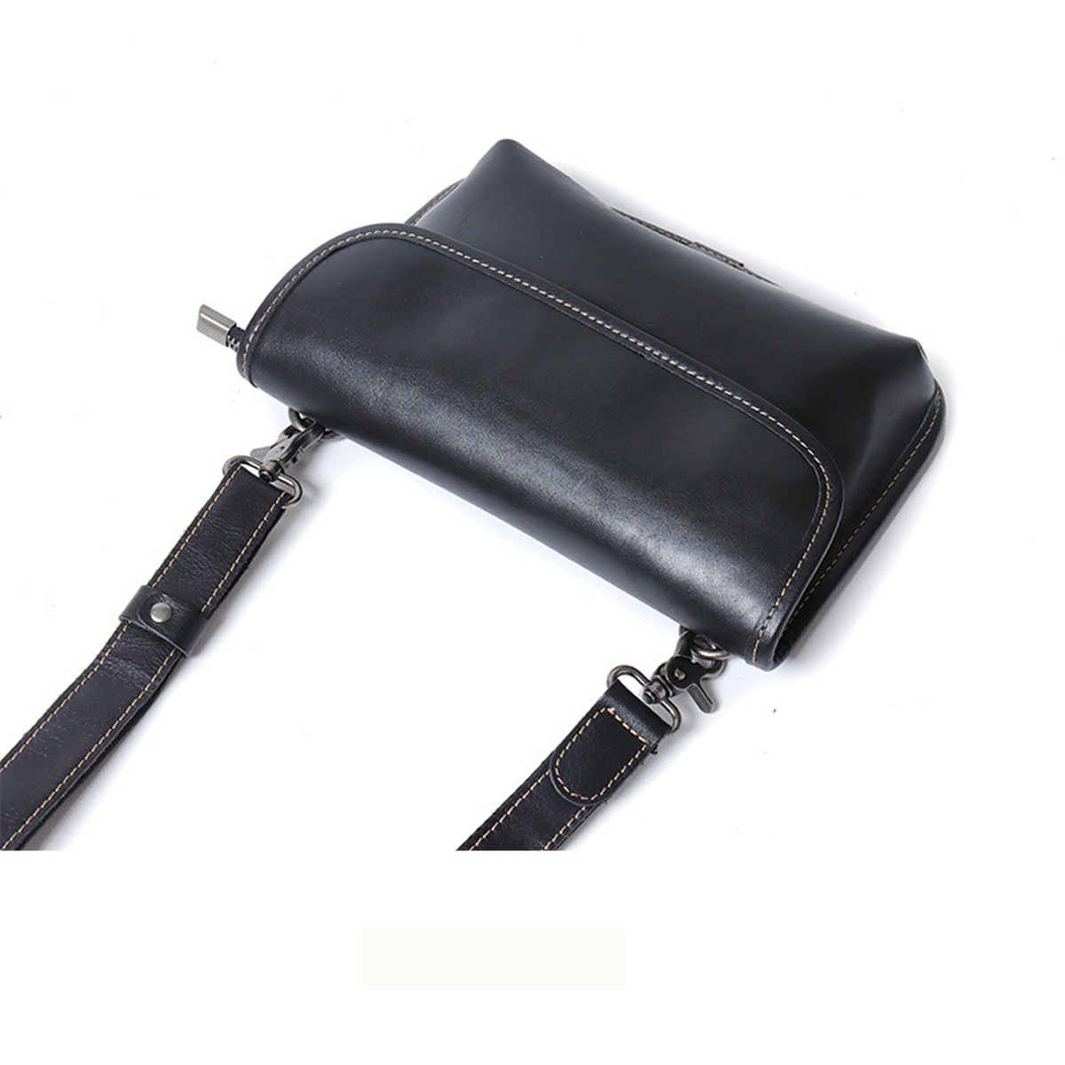 TÚI ĐEO CHÉO DA BÒ CAO CẤP YH8045 Màu Đen – Phong Cách Tối Giản, Đẳng Cấp Thượng Hạng - Ảnh 4