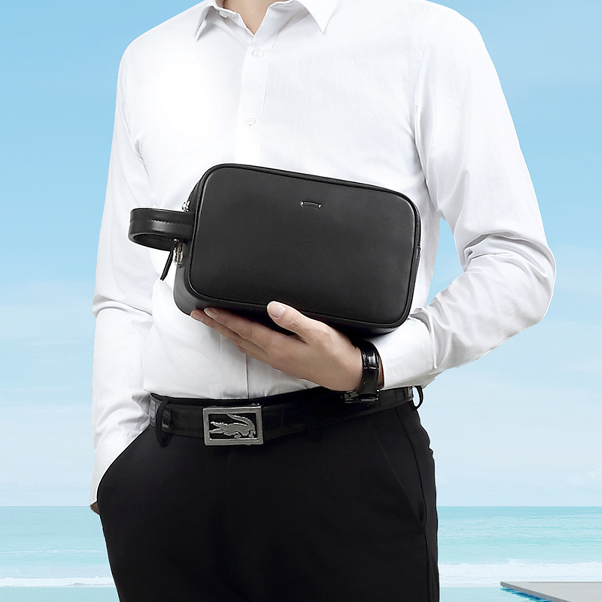 Clutch Cầm Tay Nam Khóa Bảo Mật SE8090: Da Bò Cao Cấp, Thiết Kế Lịch Lãm - Ảnh 7