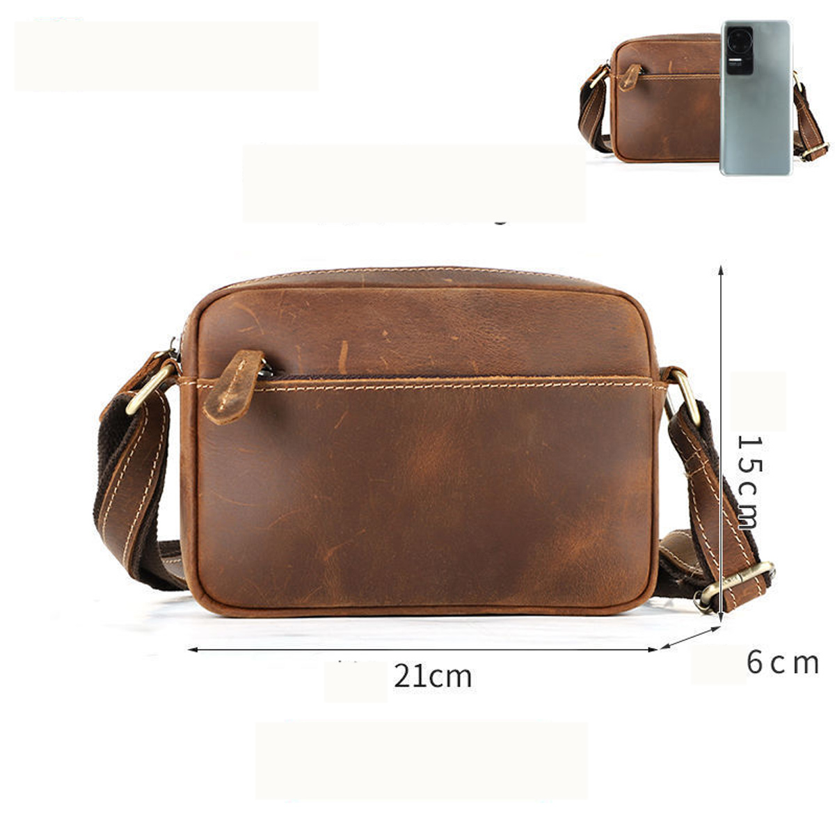 TÚI ĐEO CHÉO DA BÒ CAO CẤP DC66851 - Ảnh 3