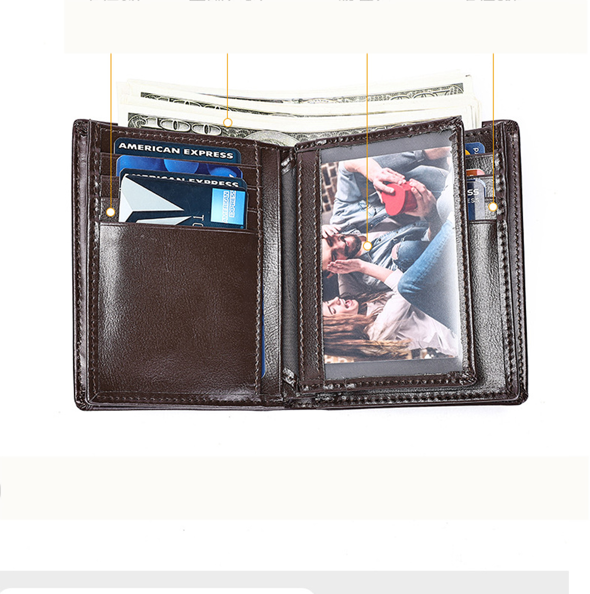 VÍ DÁNG ĐỨNG DA BÒ CAO CẤP V7333 - Ảnh 2