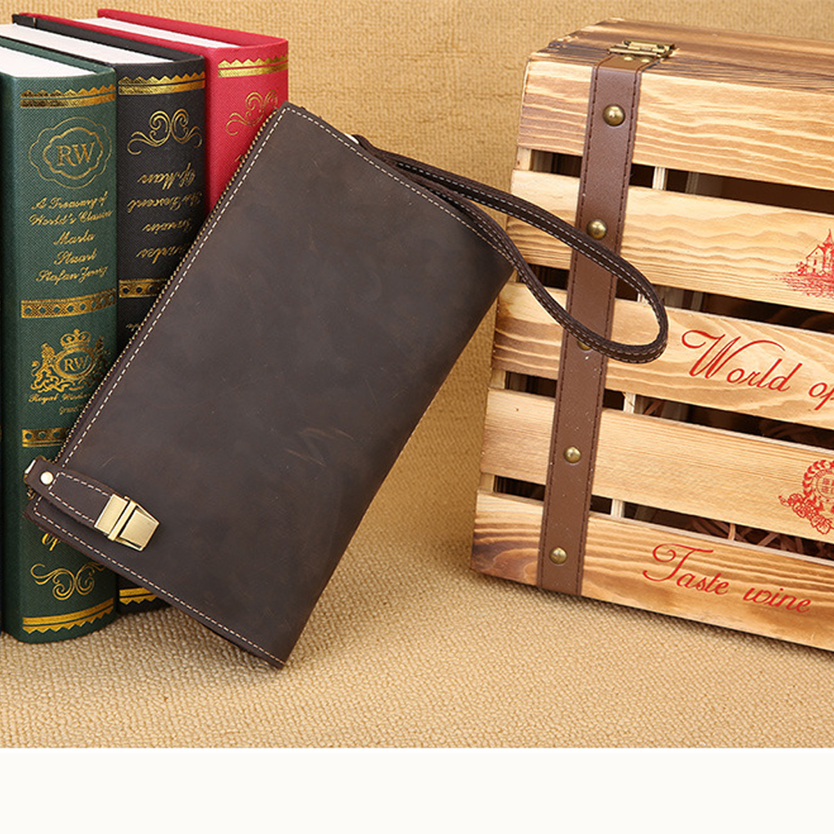 CLUTCH CẦM TAY NAM Da Bò Cao Cấp CL1000 – Tinh Tế, Sang Trọng Màu Nâu - Ảnh 3