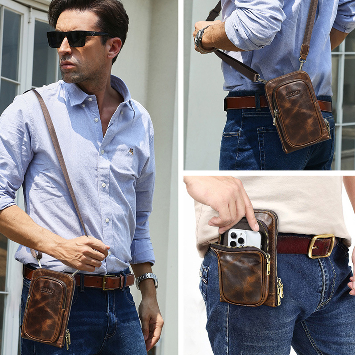 TÚI ĐEO CHÉO DA BÒ SÁP CAO CẤP MB340 - Ảnh 6