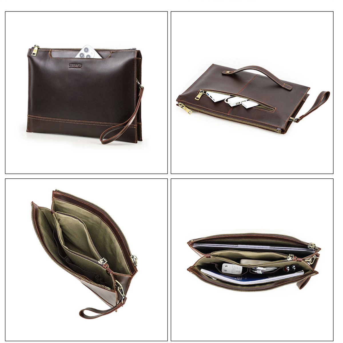 CLUTCH CẦM TAY NAM Da Bò Sáp Cao Cấp MB341