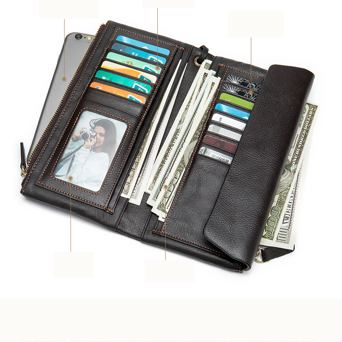 VÍ DÁNG DÀI DA BÒ CAO CẤP V88051 - Ảnh 8