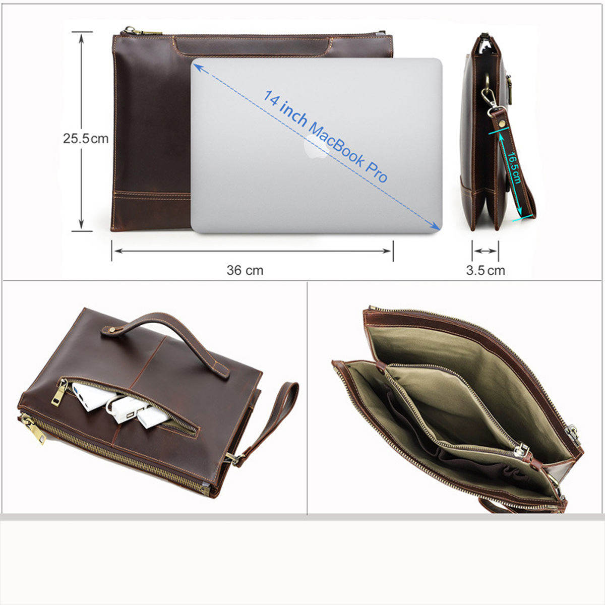 CLUTCH CẦM TAY NAM Da Bò Sáp Cao Cấp MB341