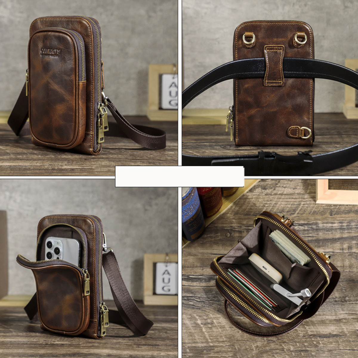 TÚI ĐEO CHÉO DA BÒ SÁP CAO CẤP MB340 - Ảnh 8