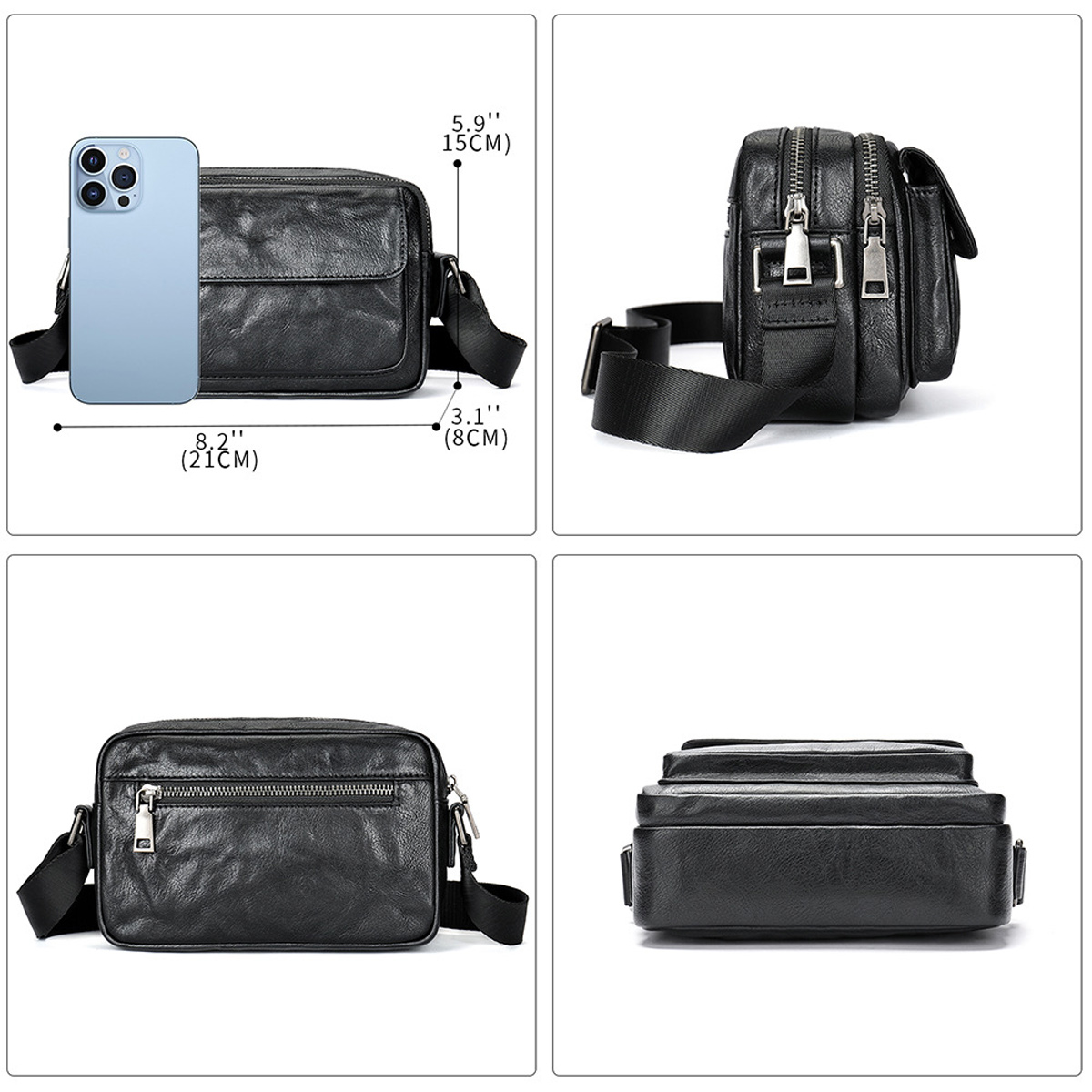 TÚI ĐEO CHÉO DA BÒ CAO CẤP DC6095 - Ảnh 9