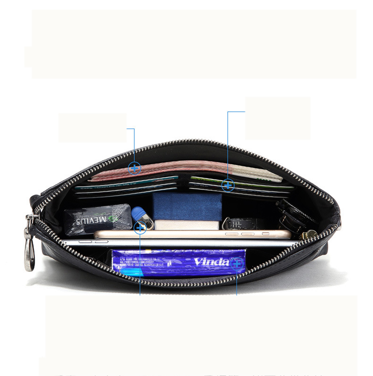 Clutch Cầm Tay Nam SE8014-11: Da Bò Cao Cấp, Thiết kế Gọn nhẹ Thanh Lịch - Ảnh 2