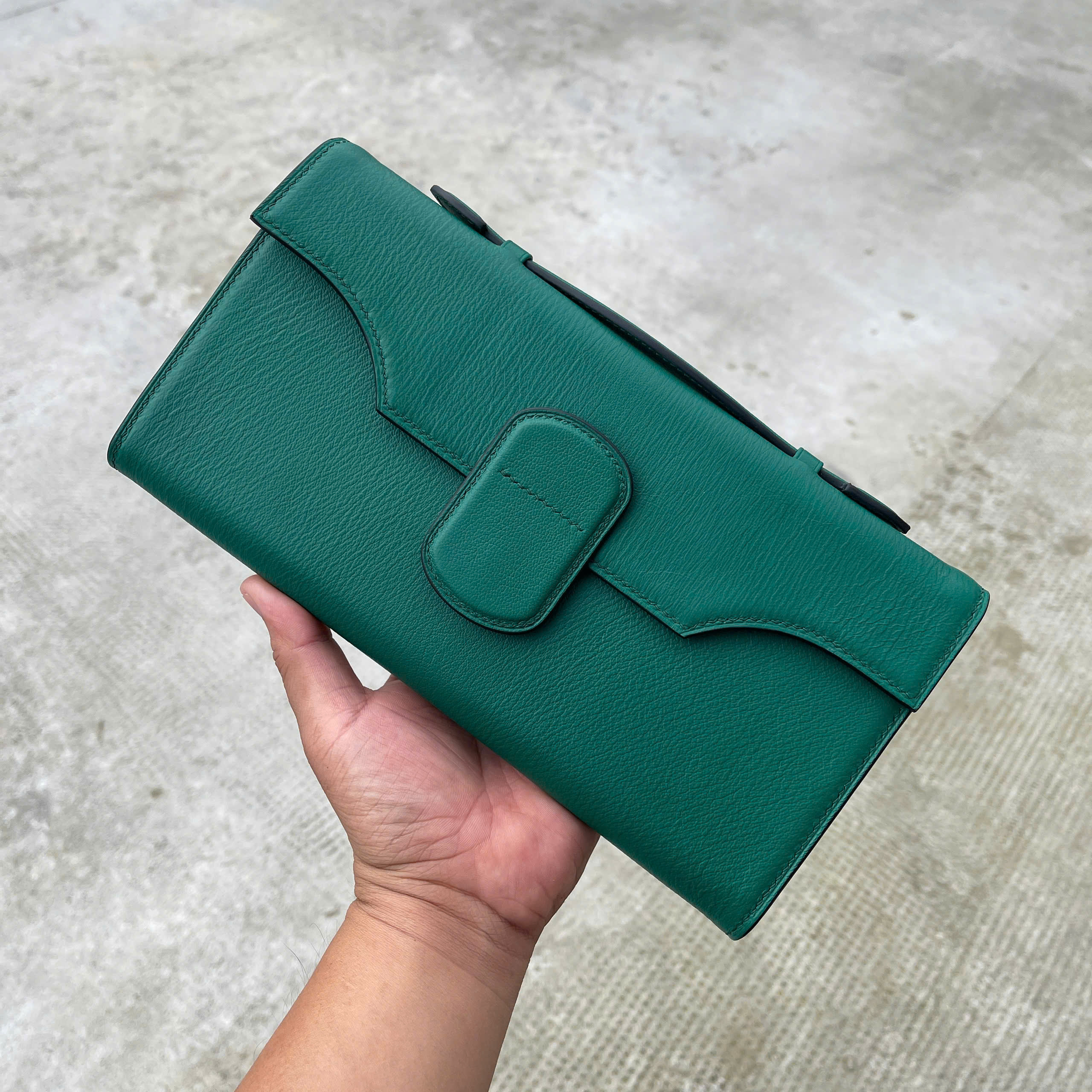 VÍ DÀI CẦM TAY Handmade DA Dê Alran Suly VDCTX2