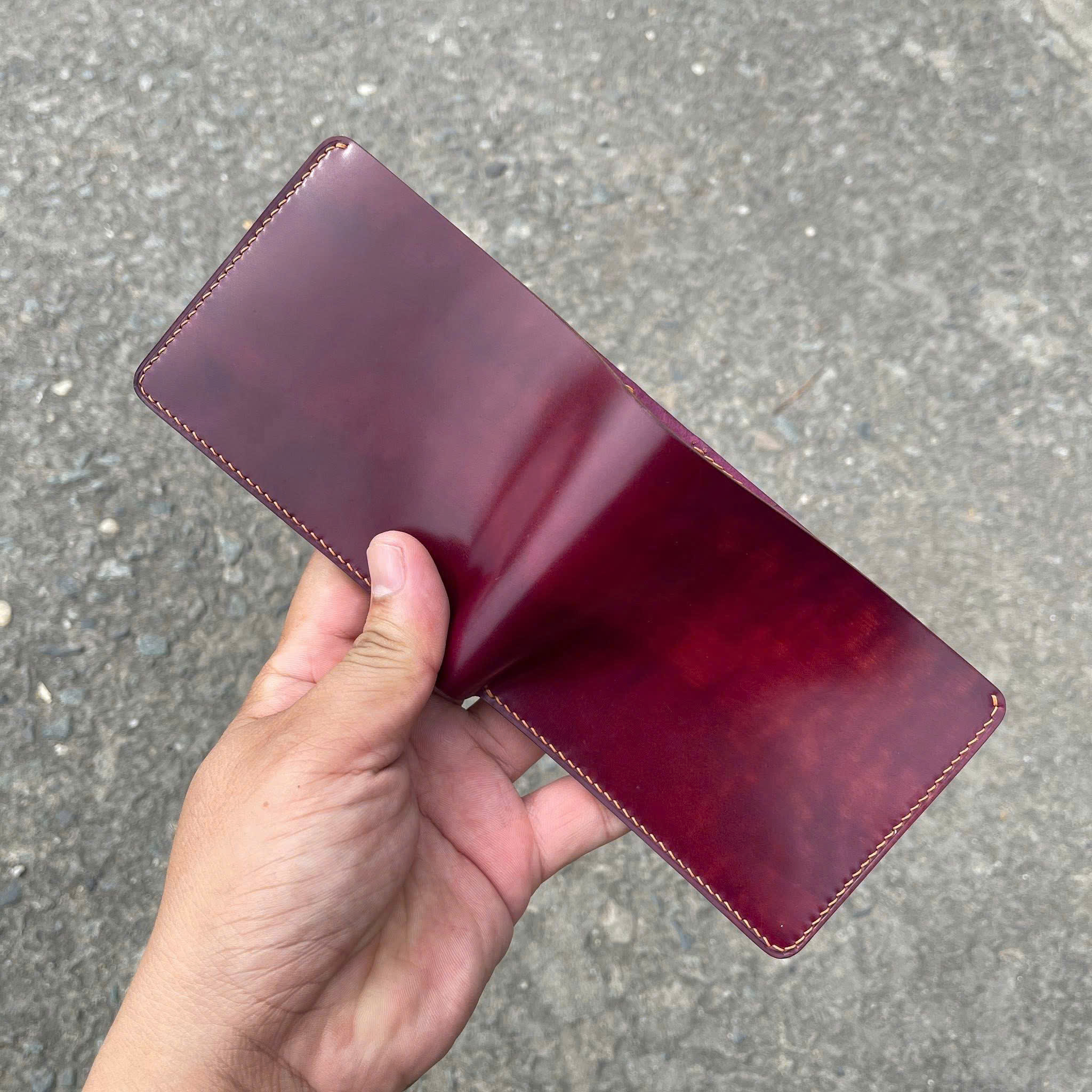 VÍ HADMADE DA SHELL CORDOVAN DÁNG NGANG VDMD55