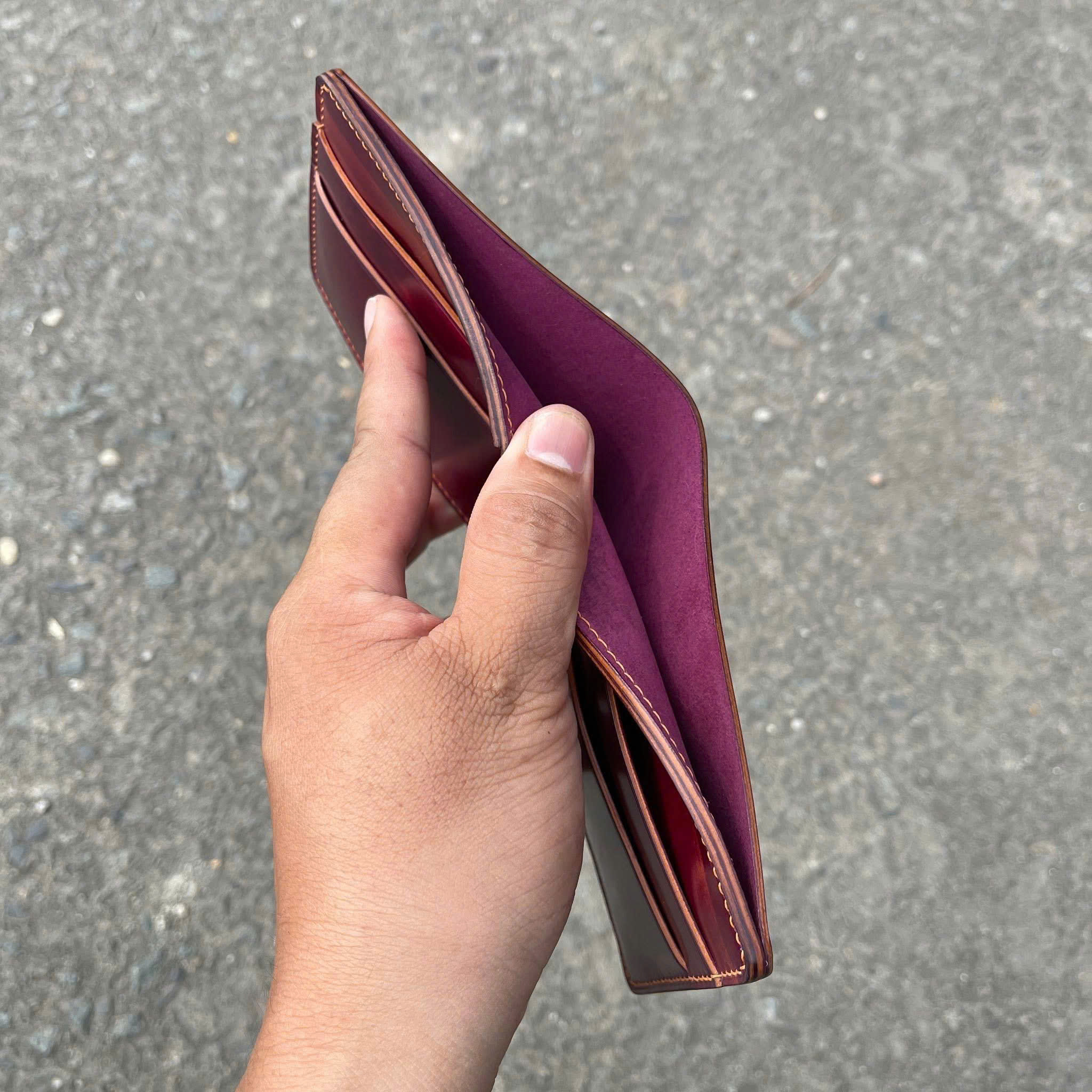 VÍ HADMADE DA SHELL CORDOVAN DÁNG NGANG VDMD55