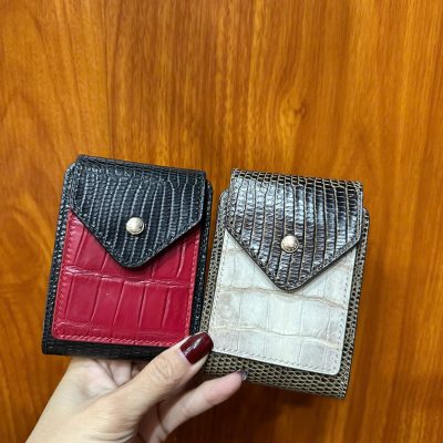 VÍ KẸP TIỀN MINI DA KỲ ĐÀ PHỐI CÁ SẤU V22