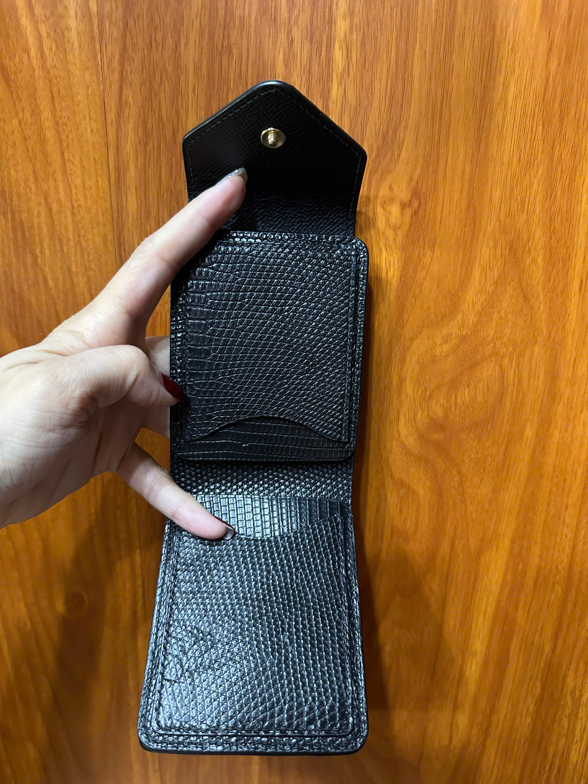 VÍ KẸP TIỀN MINI DA KỲ ĐÀ PHỐI CÁ SẤU V22