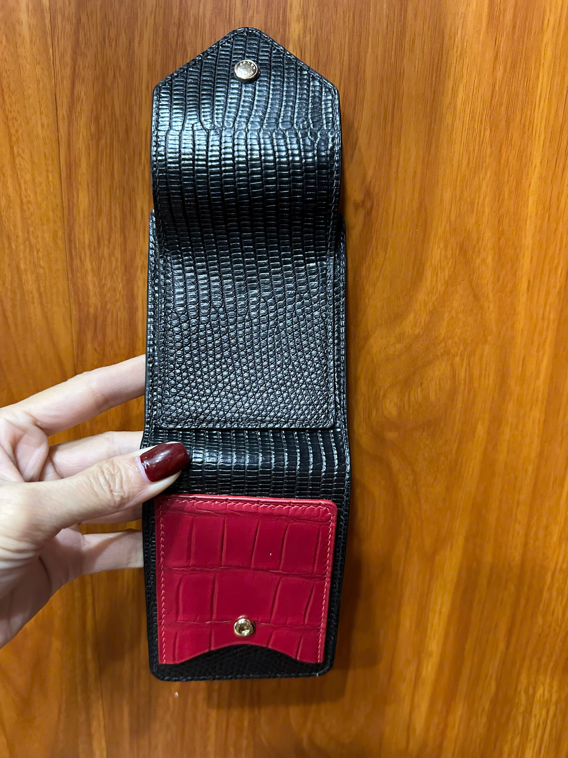 VÍ KẸP TIỀN MINI DA KỲ ĐÀ PHỐI CÁ SẤU V22