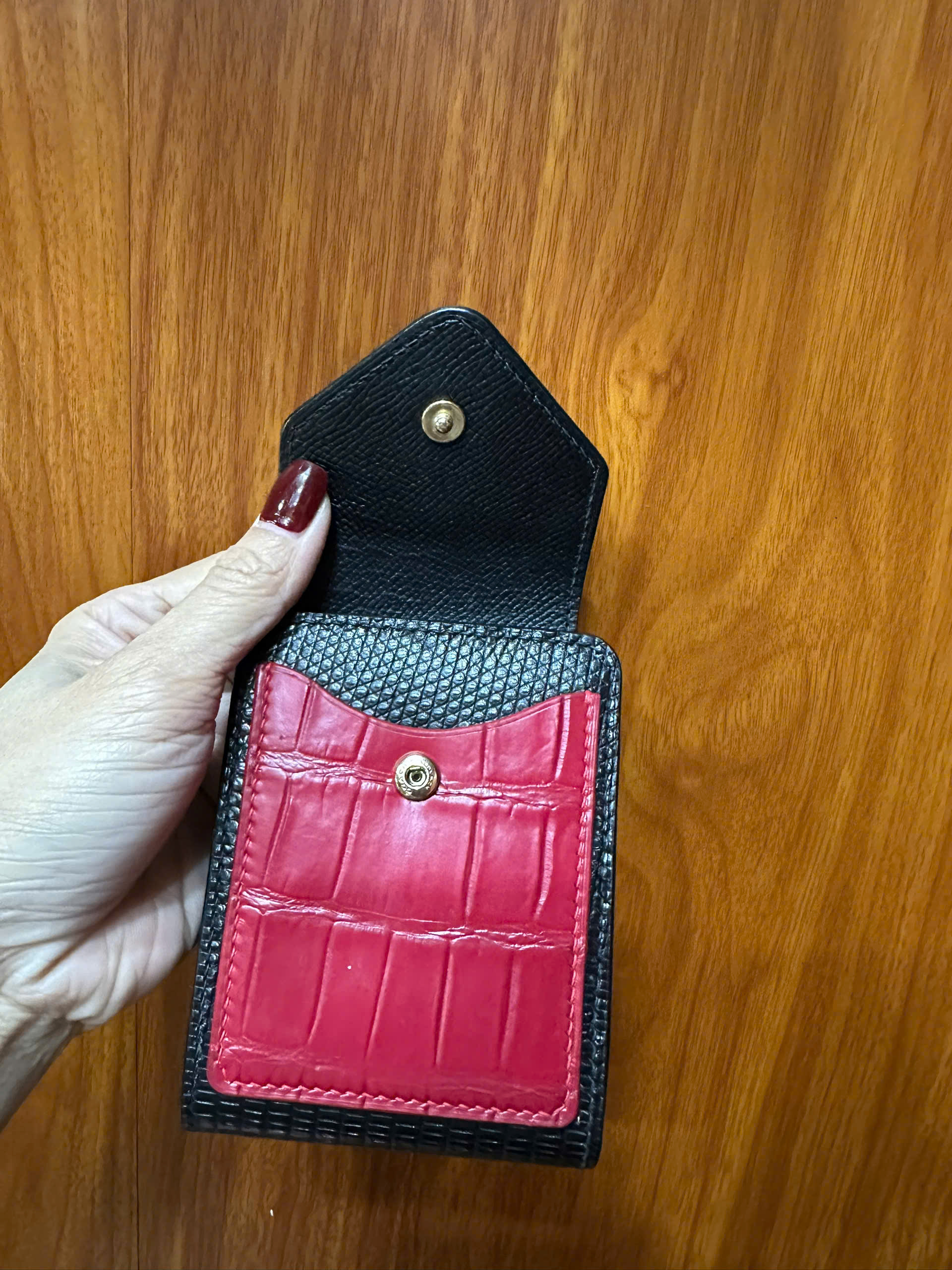 VÍ KẸP TIỀN MINI DA KỲ ĐÀ PHỐI CÁ SẤU V22