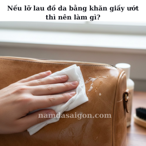 Nếu lỡ lau đồ da bằng khăn giấy ướt thì nên làm gì?